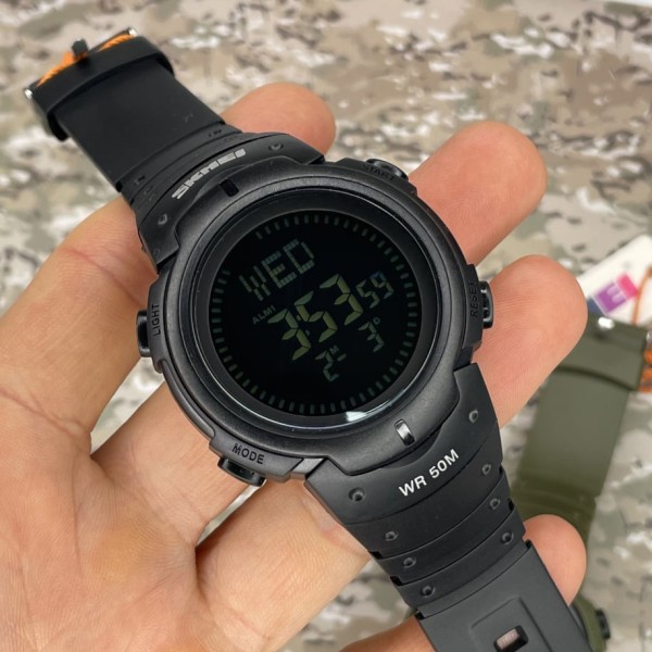 Годинник наручний Skmei 1231BK All Black Smart Watch + Compass