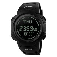 Годинник наручний Skmei 1231BK All Black Smart Watch + Compass