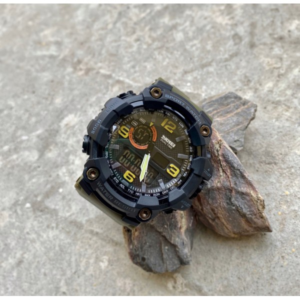 Годинник наручний Skmei 1520AG Black-Military Wristband.