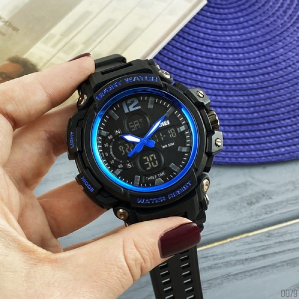 Годинник наручний Skmei 1343 Black-Blue