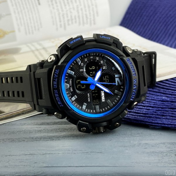 Годинник наручний Skmei 1343 Black-Blue