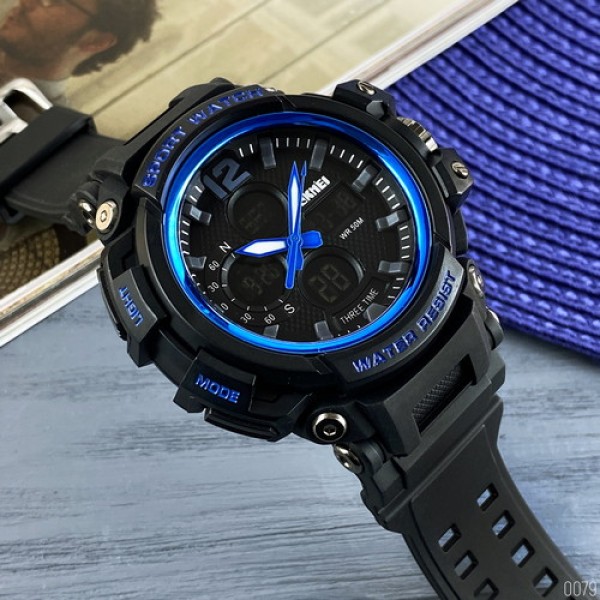 Годинник наручний Skmei 1343 Black-Blue