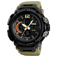 Годинник наручний Skmei 1343 Black-Khaki Wristband
