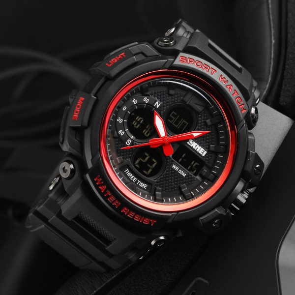 Годинник наручний Skmei 1343 (1343RD) Black-Red