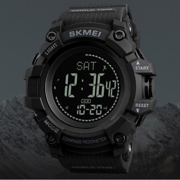 Годинник наручний Skmei 1356BK Black + Compass