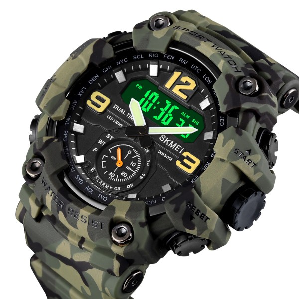 Годинник наручний Skmei 1637CMGN Camo Green.