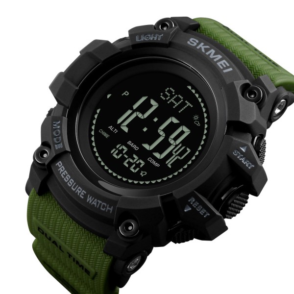 Годинник наручний Skmei 1358AG Army Green Smart Watch Compass