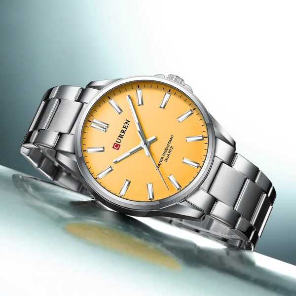 Годинник наручний Curren 9090 Silver-Orange