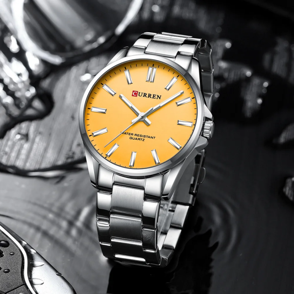 Годинник наручний Curren 9090 Silver-Orange