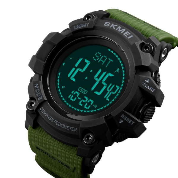 Годинник наручний Skmei 1356AG Army Green + Compass
