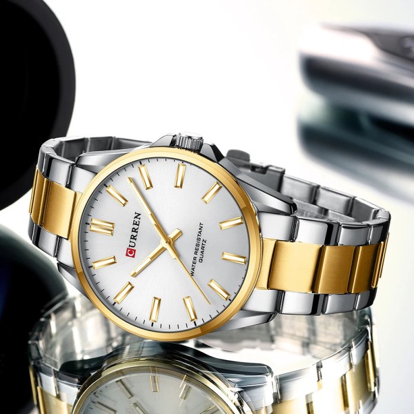 Годинник наручний Curren 9090 Silver-Gold-Silver