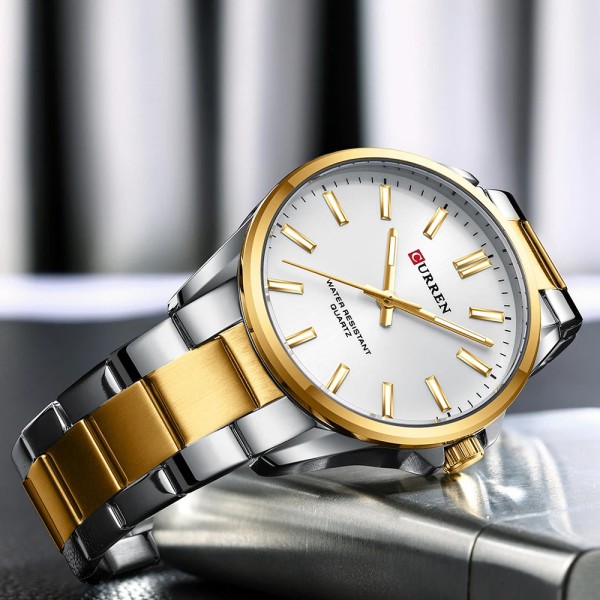 Годинник наручний Curren 9090 Silver-Gold-Silver