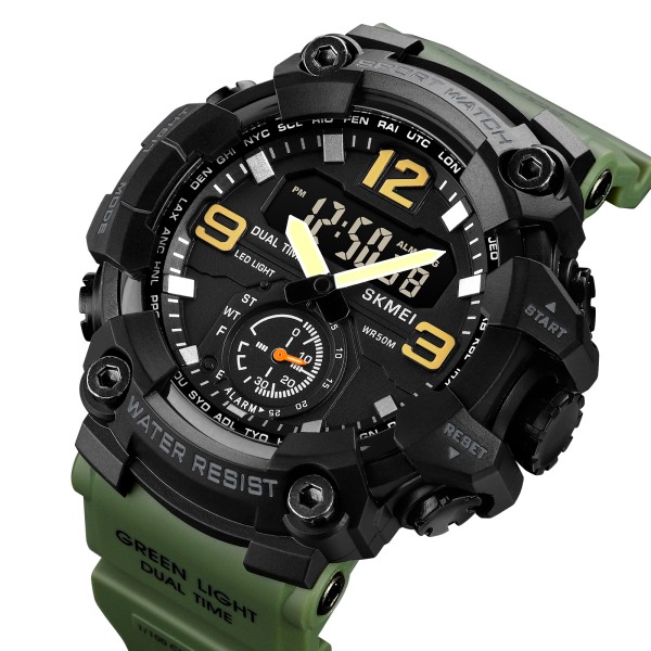 Годинник наручний Skmei 1965AG army green.