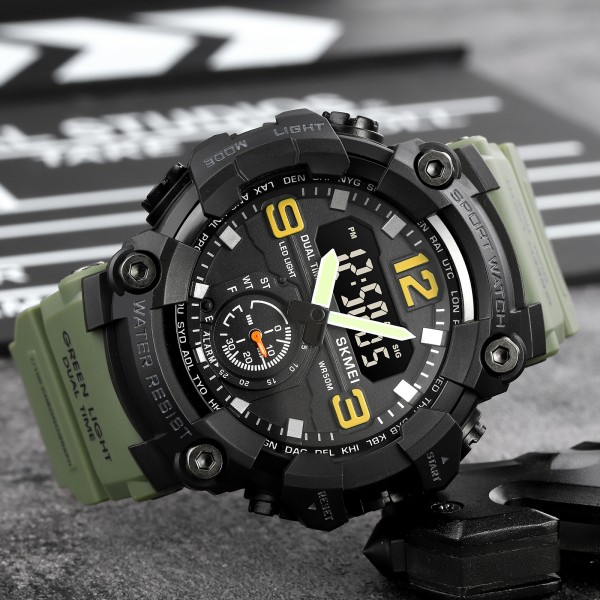 Годинник наручний Skmei 1965AG army green.