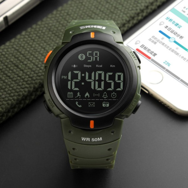 Годинник наручний Skmei 1301AG army green Smart Watch