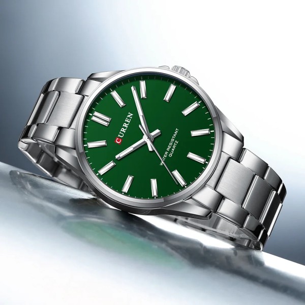 Годинник наручний Curren 9090 Silver-Green