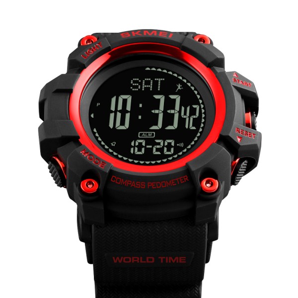 Годинник наручний Skmei 1356RD Black-Red + Compass