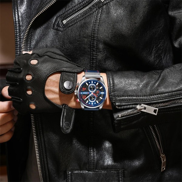 Curren 8393 Silver-Blue