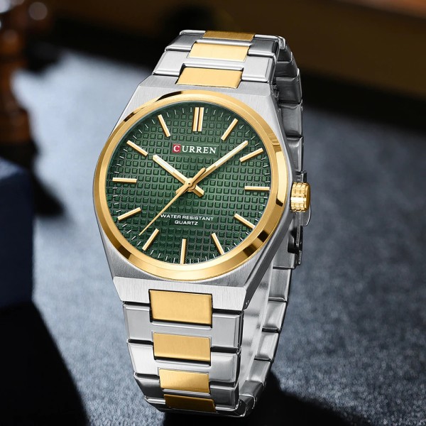 Годинник наручний Curren 8439 Silver-Gold-Green