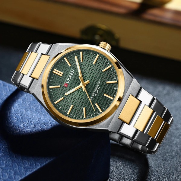 Годинник наручний Curren 8439 Silver-Gold-Green