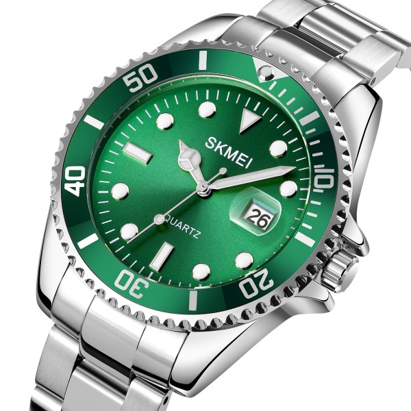 Годинник наручний Skmei 1779SIGN Silver-Green STOPPED