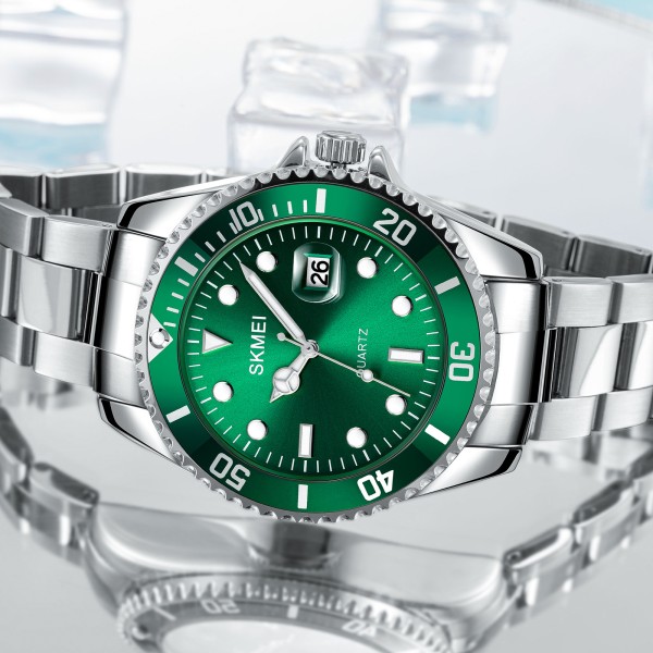 Годинник наручний Skmei 1779SIGN Silver-Green STOPPED