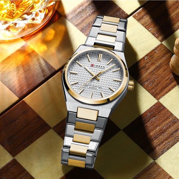 Годинник наручний Curren 8439 Silver-Gold-White