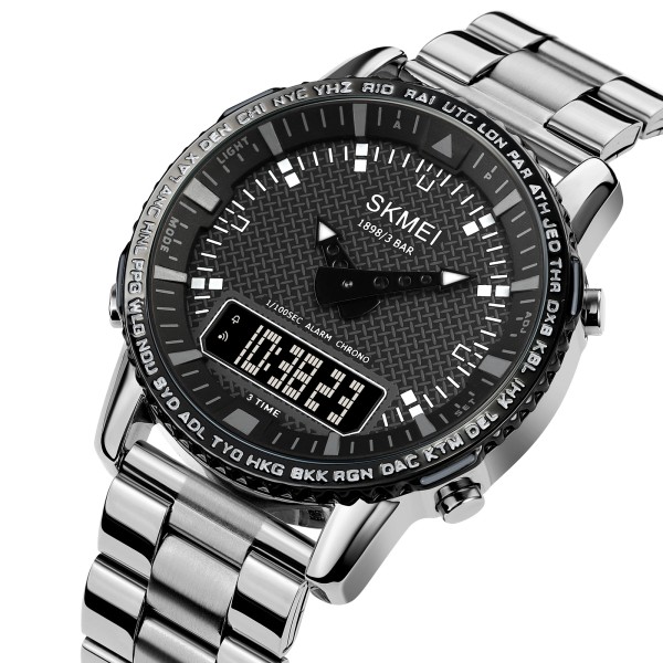 Годинник наручний Skmei 1898SIBK Silver-Black