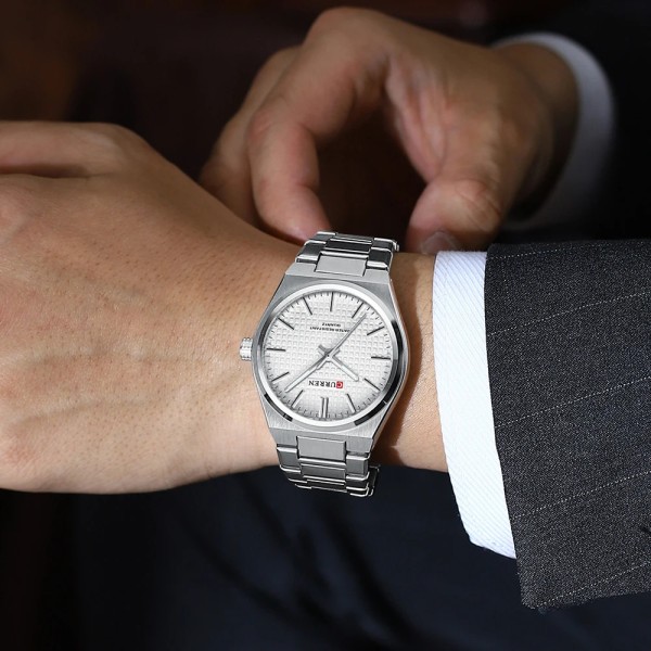 Годинник наручний Curren 8439 Silver-White