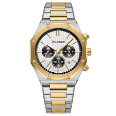 Годинник наручний Curren 8440 Silver-Gold-White
