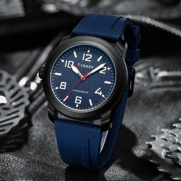 Годинник наручний Curren 8454 Black-Blue