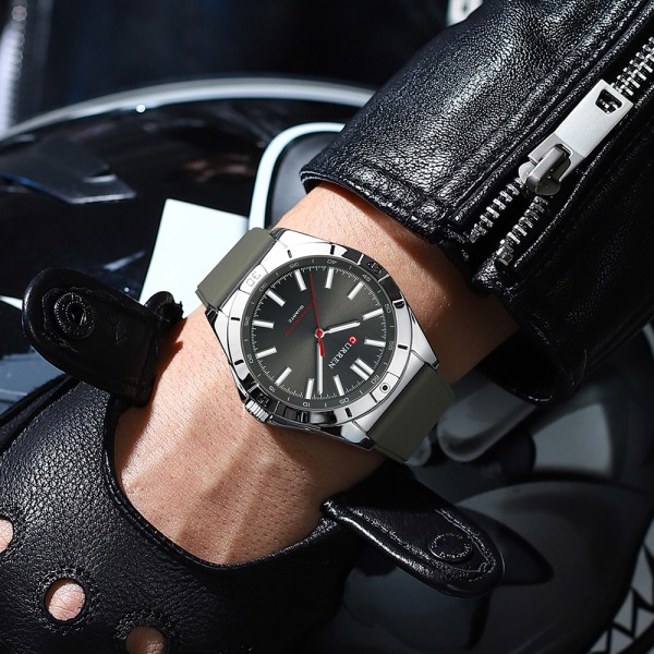 Годинник наручний Curren 8449 Silver-Black-Grey