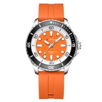 Годинник наручний Curren 8448 Silver-Orange