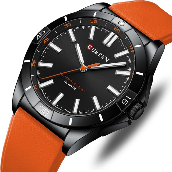 Годинник наручний Curren 8449 Black-Orange