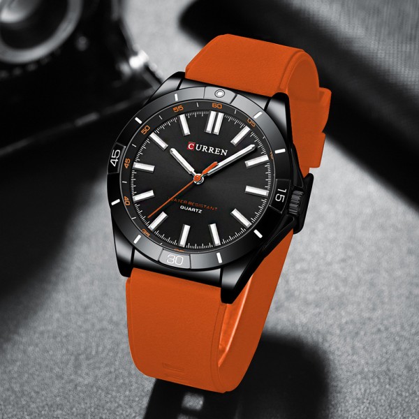 Годинник наручний Curren 8449 Black-Orange
