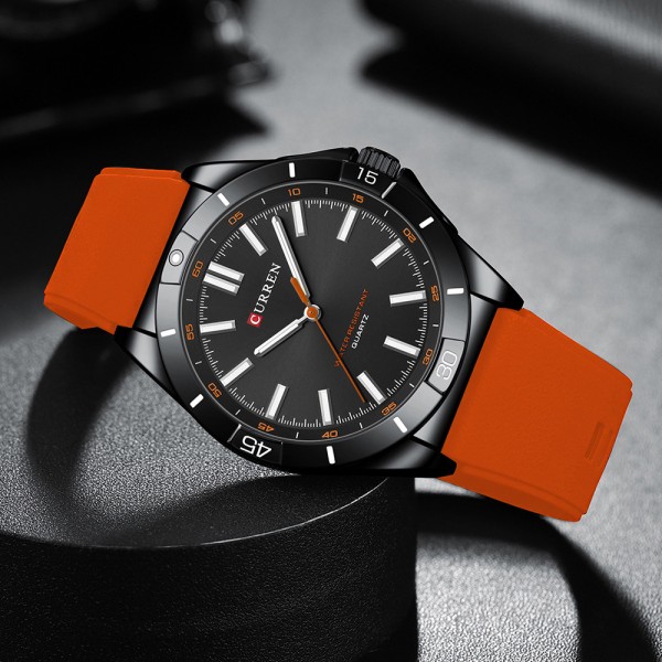 Годинник наручний Curren 8449 Black-Orange