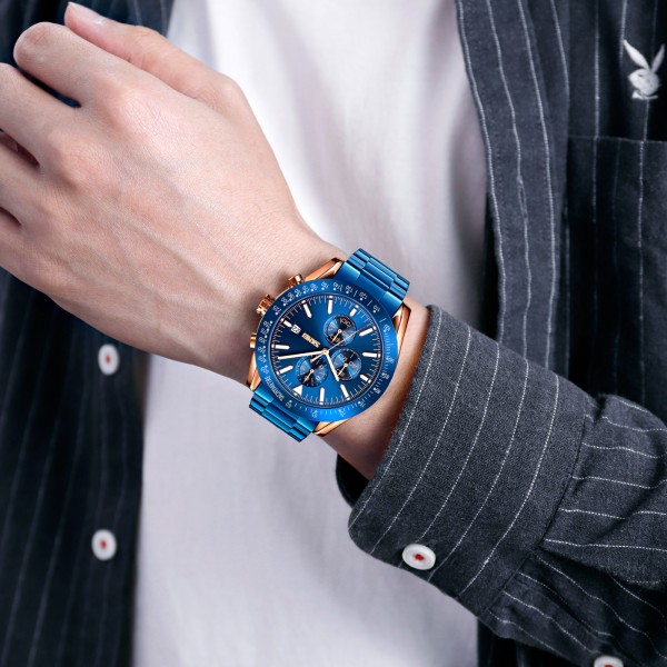 Годинник наручний Skmei 9253RGBU Rose Gold-Blue