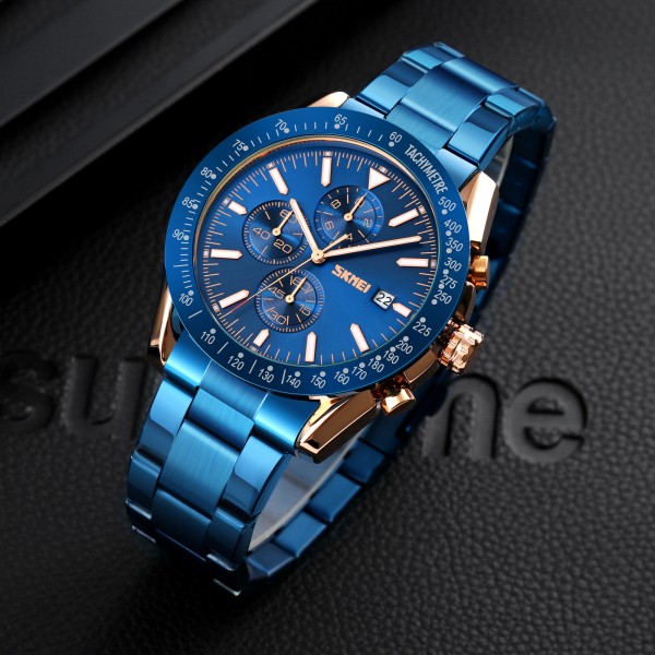 Годинник наручний Skmei 9253RGBU Rose Gold-Blue