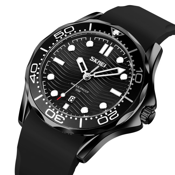 Годинник наручний Skmei 9276PBKBK Black-Black Silicone Strap