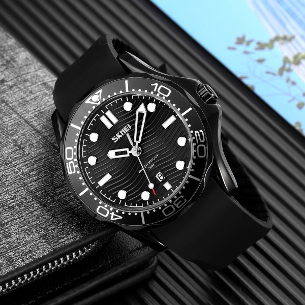Годинник наручний Skmei 9276PBKBK Black-Black Silicone Strap