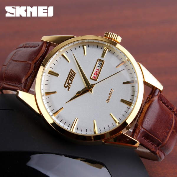 Skmei 9073GDWT-S Gold-White lady
