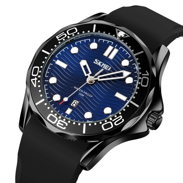Годинник наручний Skmei 9276PBKBU Black-Blue Silicone Strap