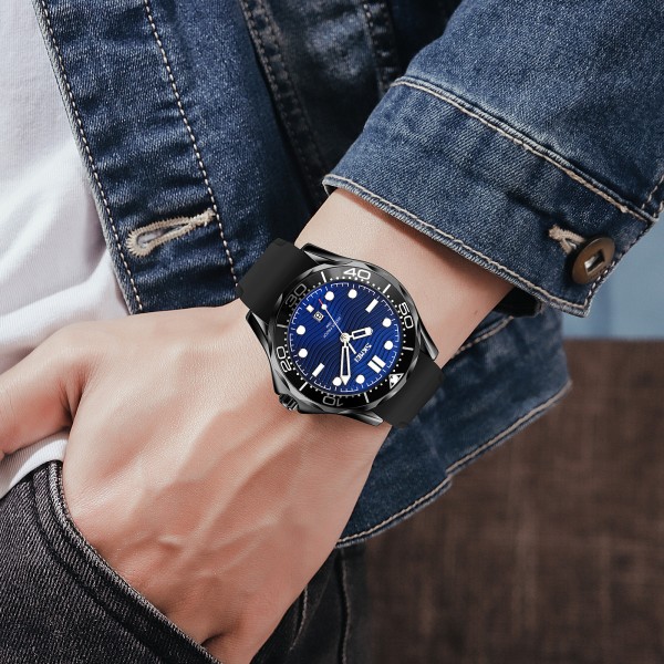 Годинник наручний Skmei 9276PBKBU Black-Blue Silicone Strap