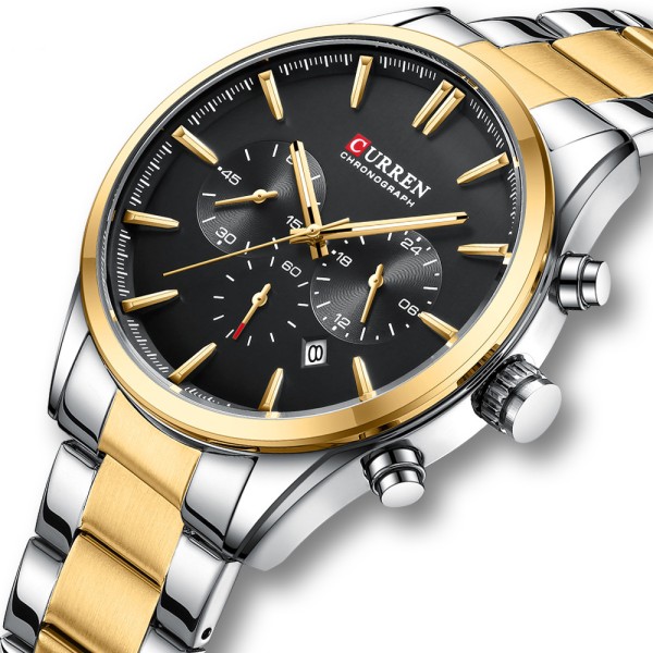 Годинник наручний Curren 8446 Silver-Gold-Black
