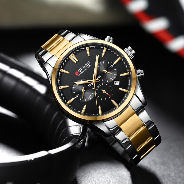 Годинник наручний Curren 8446 Silver-Gold-Black