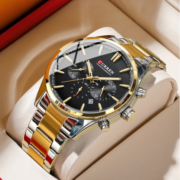 Годинник наручний Curren 8446 Silver-Gold-Black