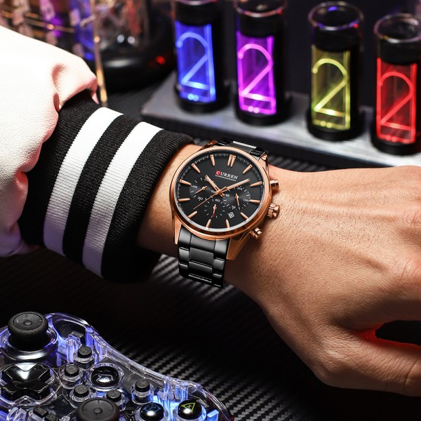 Годинник наручний Curren 8446 Rose Gold-Black