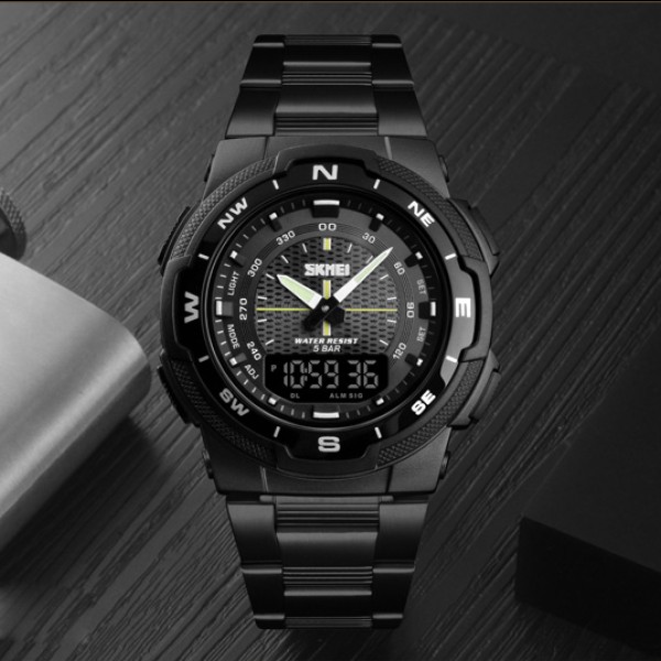 Годинник наручний Skmei 1370BKBK Black-Black