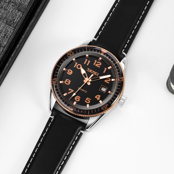 Годинник наручний Skmei 9232LRGBK Rose-Gold Black Leather