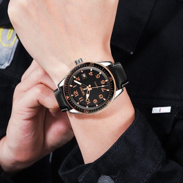 Годинник наручний Skmei 9232LRGBK Rose-Gold Black Leather